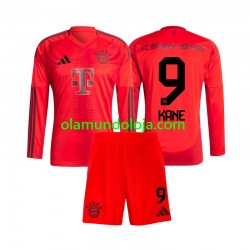 Camisola Bayern de Munique Harry Kane 9 Criança Equipamento Primeiro 2024-2025 Manga Comprida
